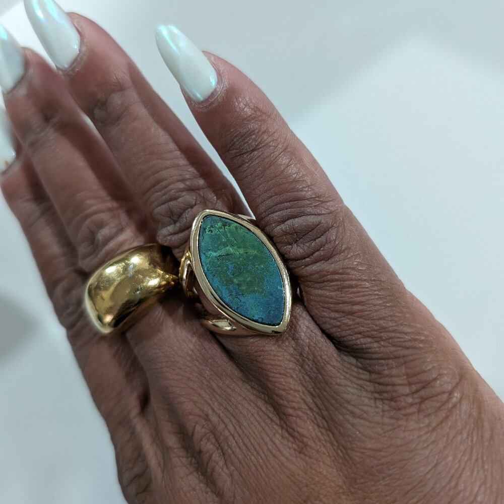 Gold-plated Turquoise ring, size 6.5